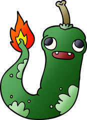 cartoon doodle hot chilly