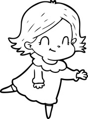 cartoon friendly girl