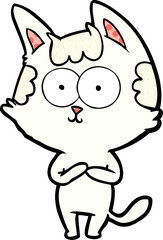 happy cartoon cat