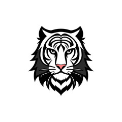simple white tiger animal logo vector illustration template design
