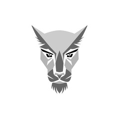 simple animal lynx symmetrical logo vector illustration template design