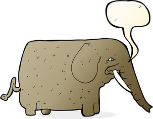 cartoon mammoth with speech bubble
