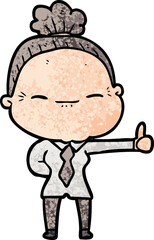 Obraz premium cartoon peaceful old woman