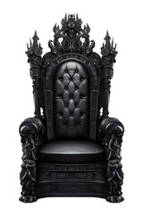 Royal throne isolated on transparent background. Dark gothic throne. Majestic throne