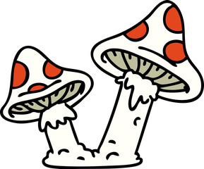 cartoon of a pair of poisonous mushrooms