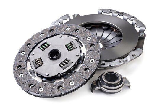 Clutch set for a car on a white background. Isolated