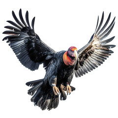 California condor flying isolated on transparent. Generative ai art