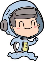 happy cartoon astronaut