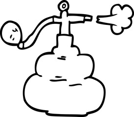 line drawing cartoon perfume bottle