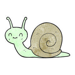 freehand textured cartoon cute snail
