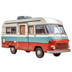 Obraz na płótnie Canvas Vintage camping car, motorcar for holidays. Generative ai art