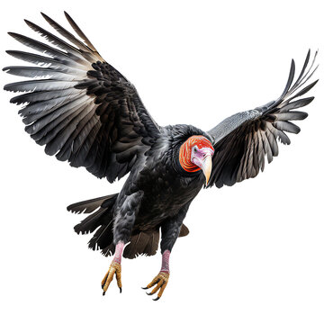 California condor flying isolated on transparent. Generative ai art