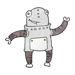 freehand textured cartoon robot
