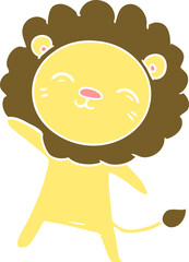 flat color style cartoon lion