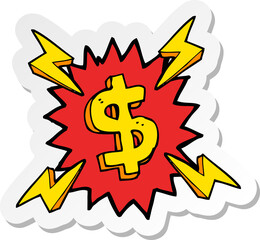 sticker of a cartoon dollar symbol