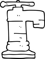 line drawing cartoon faucet