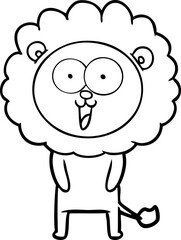 happy cartoon lion