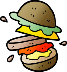 cartoon doodle of a burger