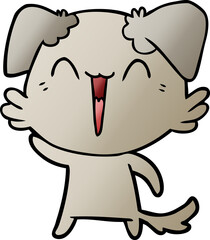 waving little dog cartoon