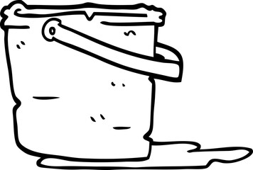 line drawing cartoon bucket