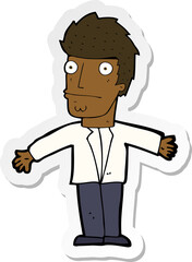 sticker of a cartoon confused man