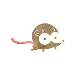 freehand retro cartoon mouse