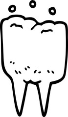 line drawing cartoon tooth