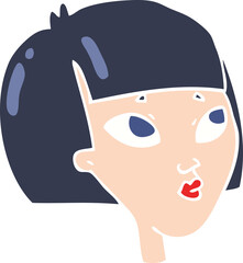 flat color illustration of female face