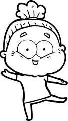 Fototapeta premium cartoon happy old woman