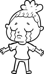 cartoon crying woman