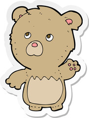 sticker of a cartoon teddy bear