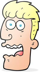 freehand drawn cartoon shocked man