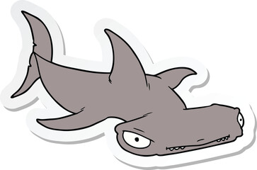 Naklejka premium sticker of a cartoon hammerhead shark