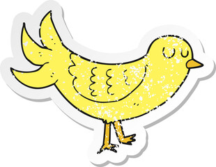 retro distressed sticker of a cartoon bird