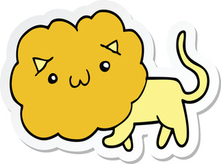 sticker of a cute cartoon lion