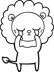 crying cartoon lion
