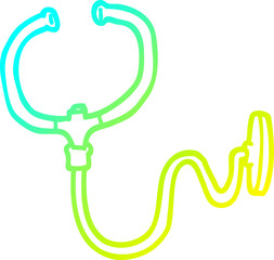 cold gradient line drawing of a cartoon stethoscope