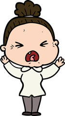 cartoon angry old woman