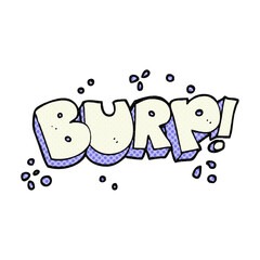 freehand drawn cartoon burp text