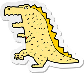 sticker of a cartoon dinosaur