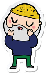 sticker of a cartoon man with beard