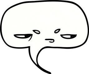 cartoon doodle speech bubble with face