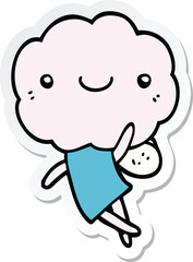 Obraz premium sticker of a cute cloud head creature