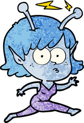 cartoon alien girl