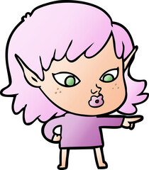 pretty cartoon elf girl