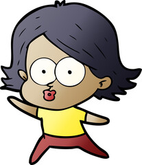 Obraz premium cartoon girl pouting