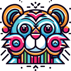 Abstact Colourful Tiger Design