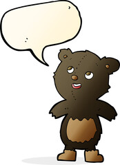 cartoon black bear with speech bubble