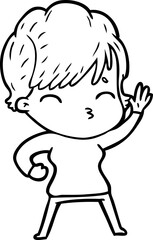 Obraz premium cartoon woman thinking