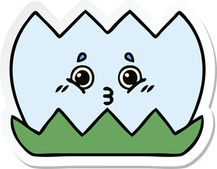 sticker of a cute cartoon water lilly